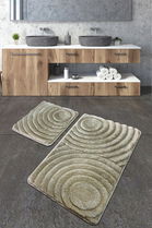Set covoraș de baie (2 bucăți), Chilai Home, Wave, Fibre acrilice, Gri