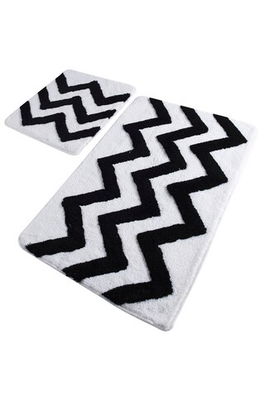 Set covoraș de baie (2 bucăți), Chilai Home, Zigzag, Fibre acrilice, Multicolor