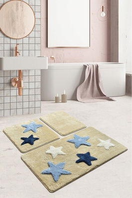 Set covoraș de baie (3 bucăți), Chilai, All Star, Fibre acrilice, Multicolor