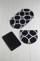 Set covoraș de baie (3 bucăți), Chilai, Bonne Oval, Fibre acrilice, Multicolor