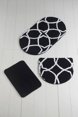 Set covoraș de baie (3 bucăți), Chilai, Bonne Oval, Fibre acrilice, Multicolor