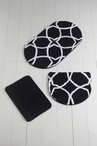 Set covoraș de baie (3 bucăți), Chilai, Bonne Oval, Fibre acrilice, Multicolor
