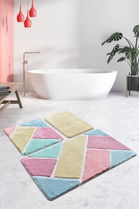 Set covoraș de baie (3 bucăți), Chilai, Colore, Fibre acrilice, Multicolor