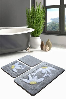 Set covoraș de baie (3 bucăți), Chilai, Daisy, Fibre acrilice, Multicolor