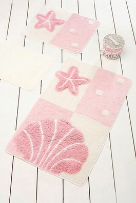 Set covoraș de baie (3 bucăți), Chilai, Deniz Yıldızı, Fibre acrilice, Multicolor