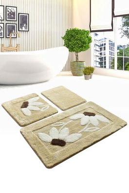 Set covoraș de baie (3 bucăți), Chilai, Daisy, Fibre acrilice, Multicolor