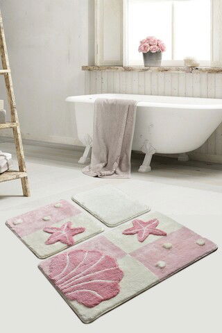 Set covoraș de baie (3 bucăți), Chilai, Deniz Yildizi, Fibre acrilice, Multicolor