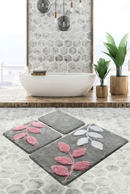 Set covoraș de baie (3 bucăți), Chilai, İnnovia, Fibre acrilice, Multicolor