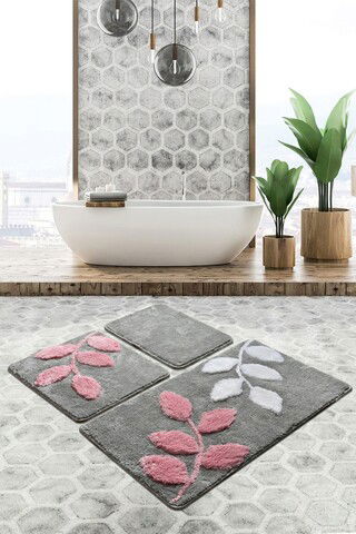 Set covoraș de baie (3 bucăți), Chilai, İnnovia, Fibre acrilice, Multicolor
