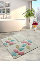 Set covoraș de baie (3 bucăți), Chilai, İnnovia, Fibre acrilice, Multicolor
