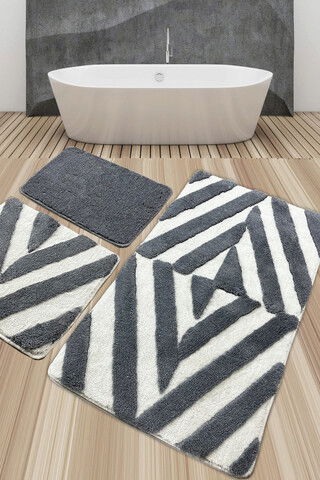Set covoraș de baie (3 bucăți), Chilai, Laina, Fibre acrilice, Multicolor