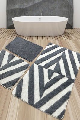 Set covoraș de baie (3 bucăți), Chilai, Laina, Fibre acrilice, Multicolor