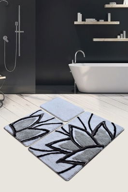 Set covoraș de baie (3 bucăți), Chilai, Lotus, Fibre acrilice, Multicolor