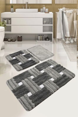 Set covoraș de baie (3 bucăți), Chilai, Piazza, Fibre acrilice, Multicolor
