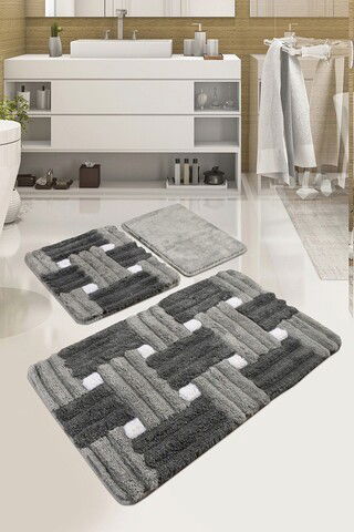 Set covoraș de baie (3 bucăți), Chilai, Piazza, Fibre acrilice, Multicolor