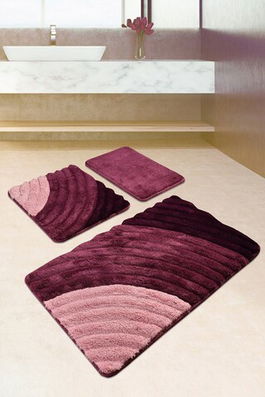 Set covoraș de baie (3 bucăți), Chilai, Well, Fibre acrilice, Multicolor