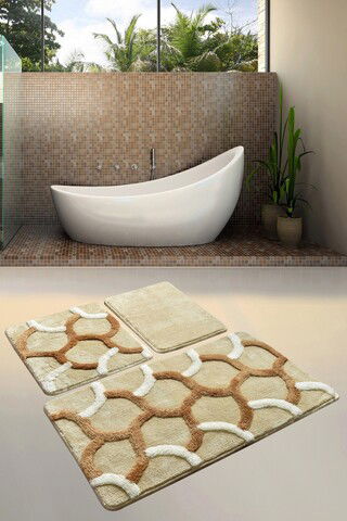 Set covoraș de baie (3 bucăți), Chilai Home, Elegant, Fibre acrilice, Multicolor