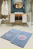 Set covoraș de baie (3 bucăți), Chilai Home, Floria, Fibre acrilice, Multicolor