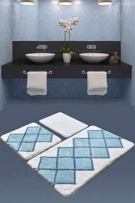 Set covoraș de baie (3 bucăți), Chilai Home, Havana, Fibre acrilice, Multicolor