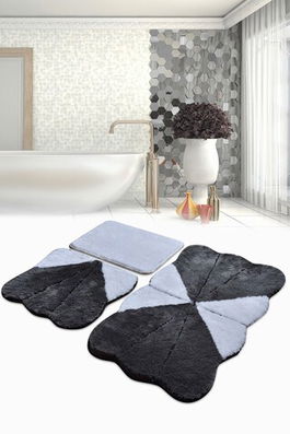Set covoraș de baie (3 bucăți), Chilai Home, Lessie, Fibre acrilice, Multicolor