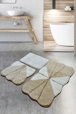 Set covoraș de baie (3 bucăți), Chilai Home, Lessie, Fibre acrilice, Multicolor