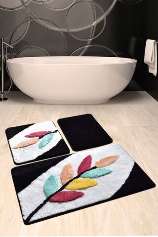 Set covoraș de baie (3 bucăți), Chilai Home, Marlow, Fibre acrilice, Multicolor