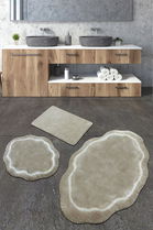 Set covoraș de baie (3 bucăți), Chilai Home, Pallasit, Fibre acrilice, Gri