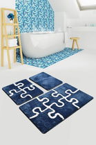 Set covoraș de baie (3 bucăți), Chilai Home, Puzzle, Fibre acrilice, Multicolor