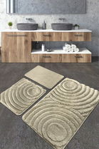 Set covoraș de baie (3 bucăți), Chilai Home, Wave, Fibre acrilice, Gri