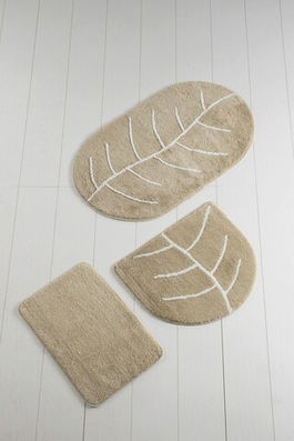 Set covoraș de baie (3 bucăți), Chilai Home, Yaprak, Fibre acrilice, Multicolor