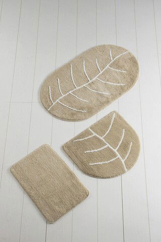 Set covoraș de baie (3 bucăți), Chilai Home, Yaprak, Fibre acrilice, Multicolor