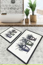 Set covoraș de baie (2 bucăți), Chilai Home, Koule, Poliester, Multicolor