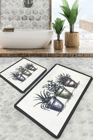Set covoraș de baie (2 bucăți), Chilai Home, Koule, Poliester, Multicolor