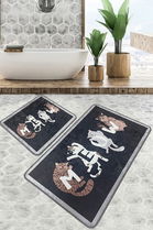 Set covoraș de baie (2 bucăți), Chilai Home, Meocon, Poliester, Multicolor