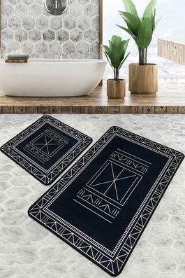 Set covoraș de baie (2 bucăți), Chilai Home, Vansiya, Poliester, Multicolor