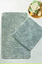 Set covoraș de baie (2 bucăți), Chilai Home, Cotton Basic, Bumbac, Gri