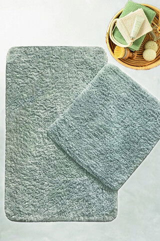 Set covoraș de baie (2 bucăți), Chilai Home, Cotton Basic, Bumbac, Gri