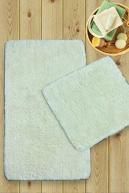 Set covoraș de baie (2 bucăți), Chilai Home, Cotton Basic, Bumbac, Ecru