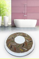Covoraș de baie, Chilai Home, Donut Brown, Fibre acrilice, Multicolor