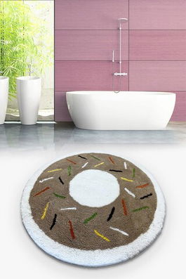 Covoraș de baie, Chilai Home, Donut Brown, Fibre acrilice, Multicolor