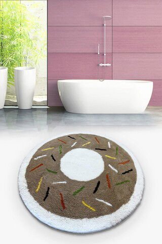 Covoraș de baie, Chilai Home, Donut Brown, Fibre acrilice, Multicolor