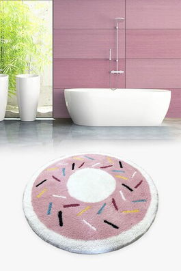 Covoraș de baie, Chilai Home, Donut Pink, Fibre acrilice, Multicolor