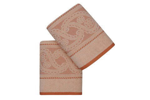 Set prosoape de mână (2 bucăți), Hobby, Hürrem, Bumbac, Somon / Portocaliu Pale