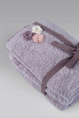 Set prosoape (3 bucăți), Irya Home, Carle, Bumbac, Lila