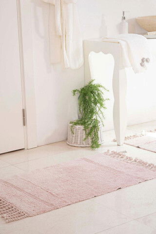 Set covoraș de baie (2 bucăți), Irya Home, Paloma, Bumbac, Roz pudra