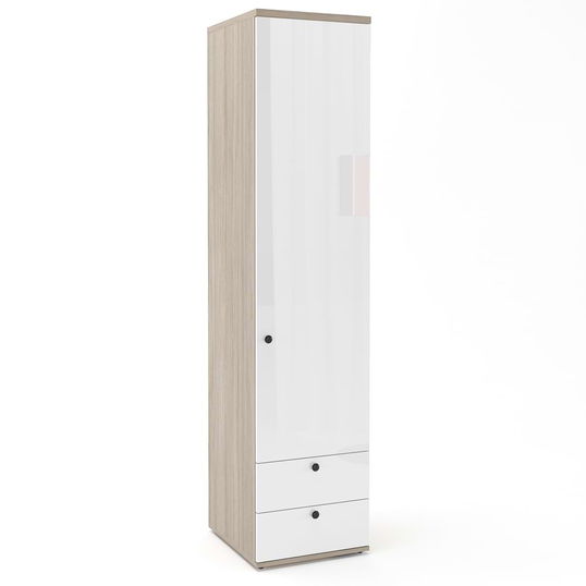 Dulap haine PRIMAVERA 45, H200, 1U2S, polite, Oak, Alb Gloss