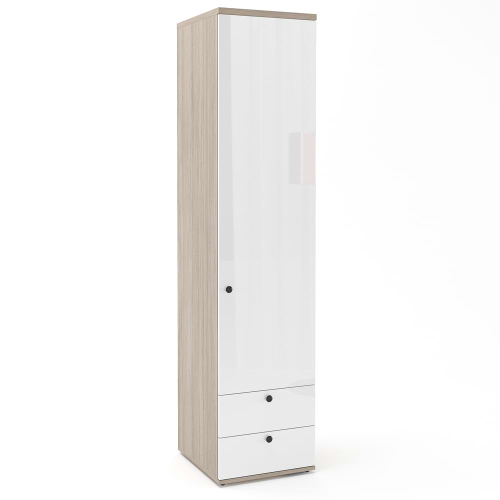 Dulap haine PRIMAVERA 45, H200, 1U2S, bara umerase, Oak, Alb Gloss