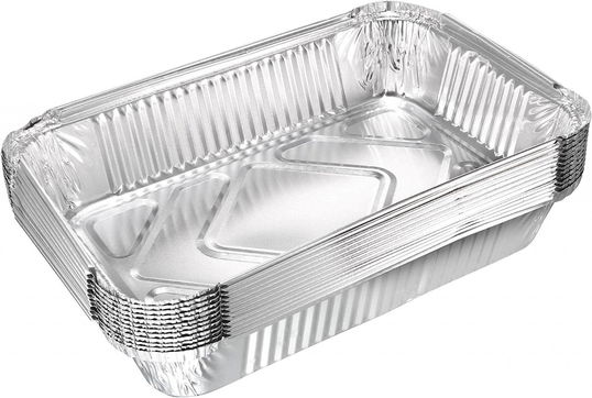 Set 12 tavi de unica folosinta Sourcing Map, aluminiu, argintiu, 21 x 14,5 x 4,2 cm