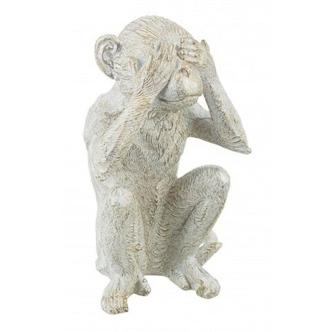 Statueta decorativa, Monkey See no Evil, 15.5x15x24 cm, polirasina