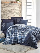 Lenjerie de pat dubla (DE), Pablo - Dark Blue, Cotton Box, Bumbac Ranforce